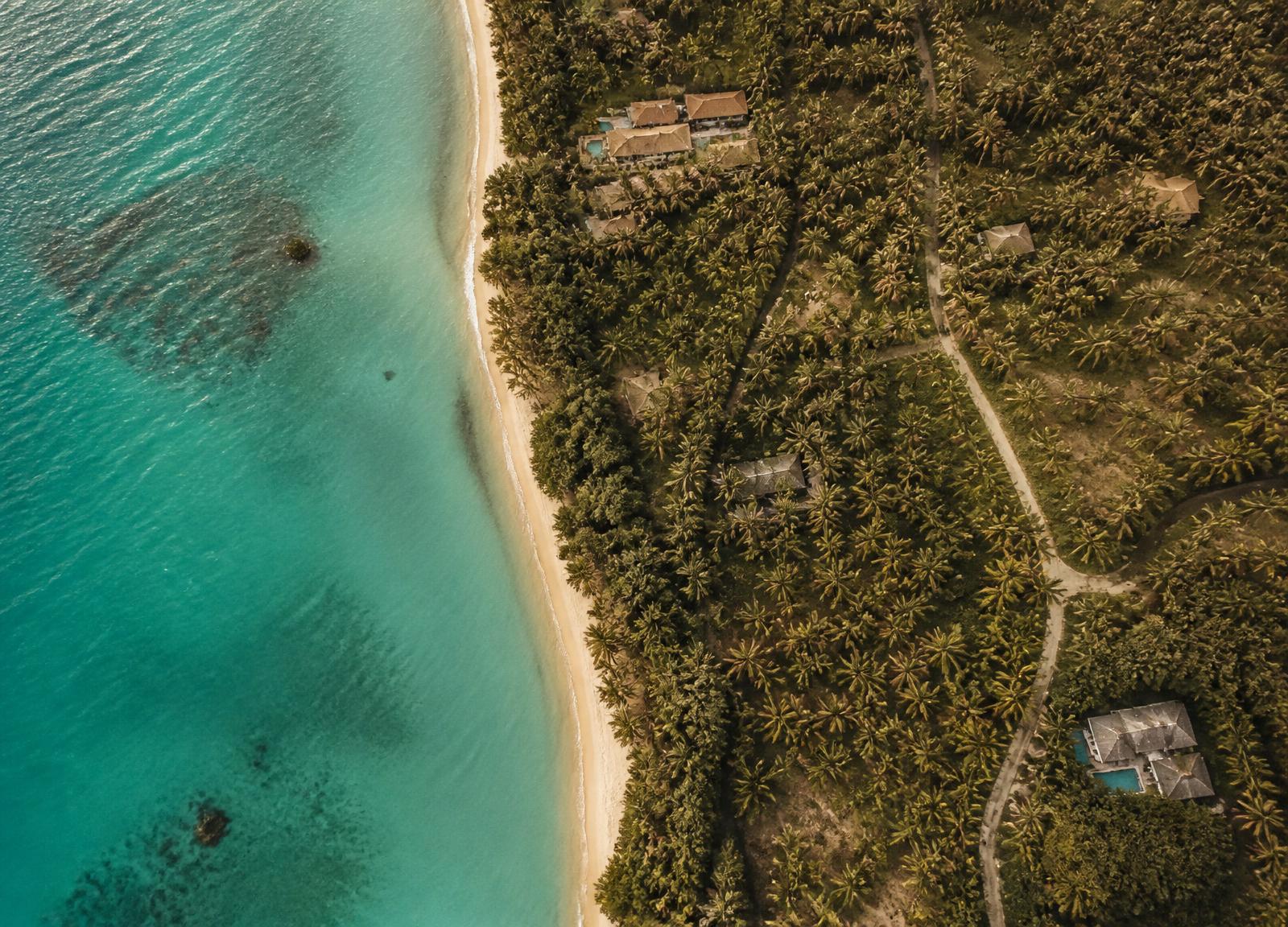 Aerial photograph of the west coast of Koh Samui showing the coastline near Lipa Noi and the ANODDA land